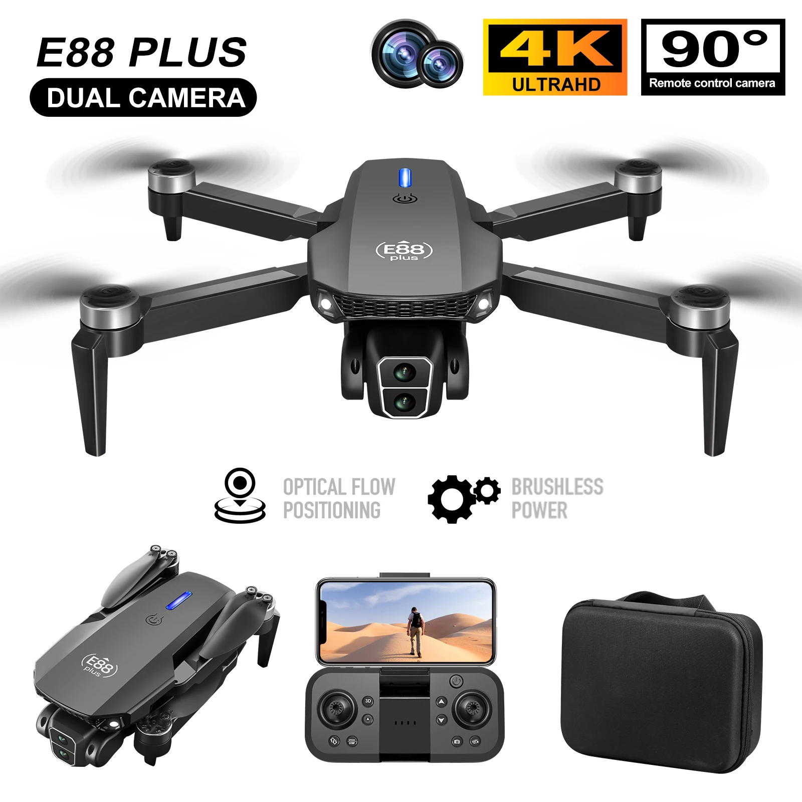 Drone Camera Night Vision - 새로운 E88 Plus 쿼드콥터 드론: 90